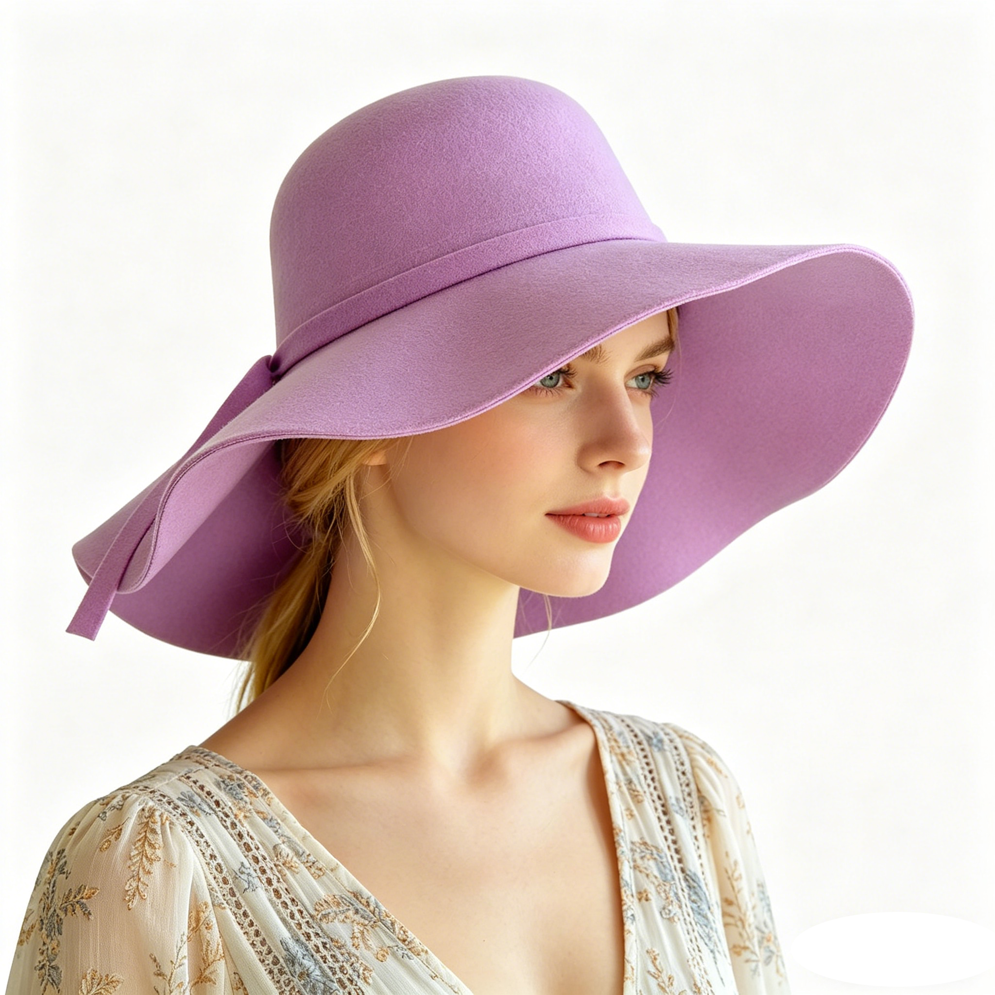 Women Fedora Hat Vintage Lady  - Hat Floppy Wide บทวิจารณ์และราคา