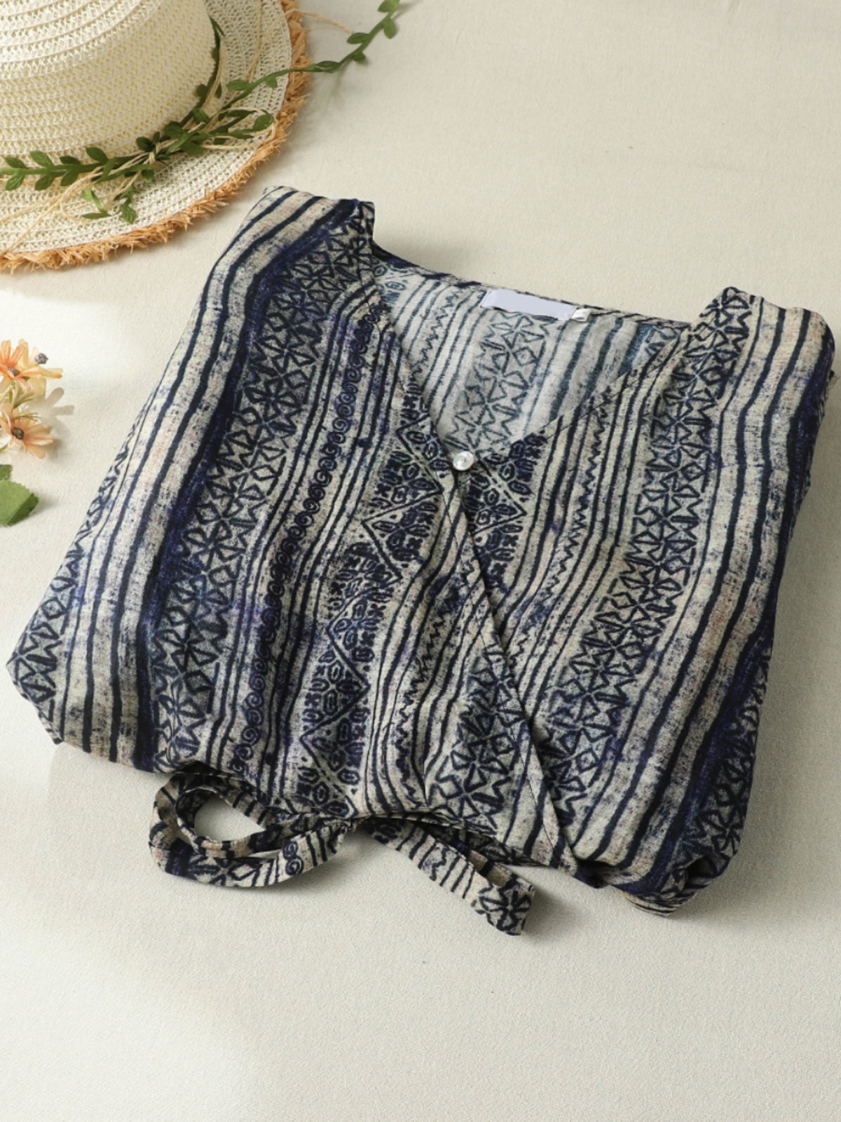 V-Neck Short Sleeve Midi Dress - Linen Dress Wrap บทวิจารณ์และราคา