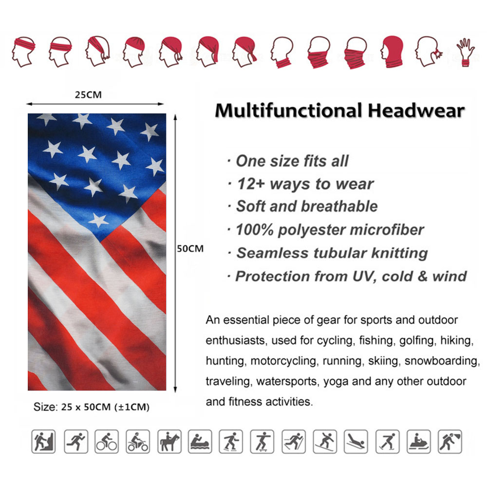 USA Flag Pattern Sun Protectiv - Headband Summer Knit บทวิจารณ์และราคา