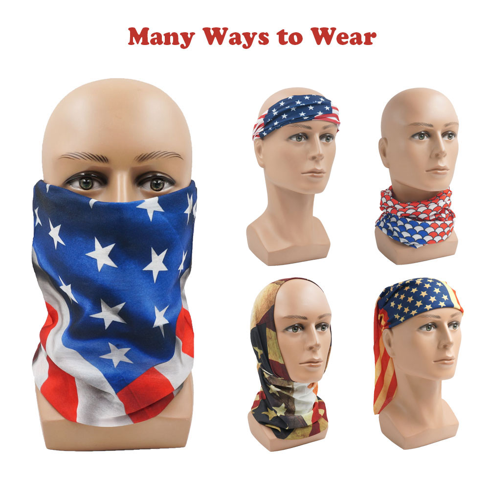 USA Flag Pattern Sun Protectiv - Headband Summer Knit บทวิจารณ์และราคา