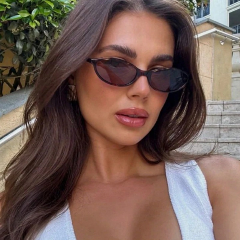 Retro Oval Frame Sunglasses Fa - Sunglasses Cat Eye บทวิจารณ์และราคา
