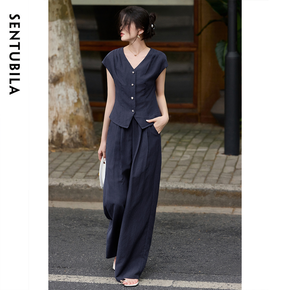SENTUBILA Summer Linen Pant Se - Linen Pant Wide บทวิจารณ์และราคา