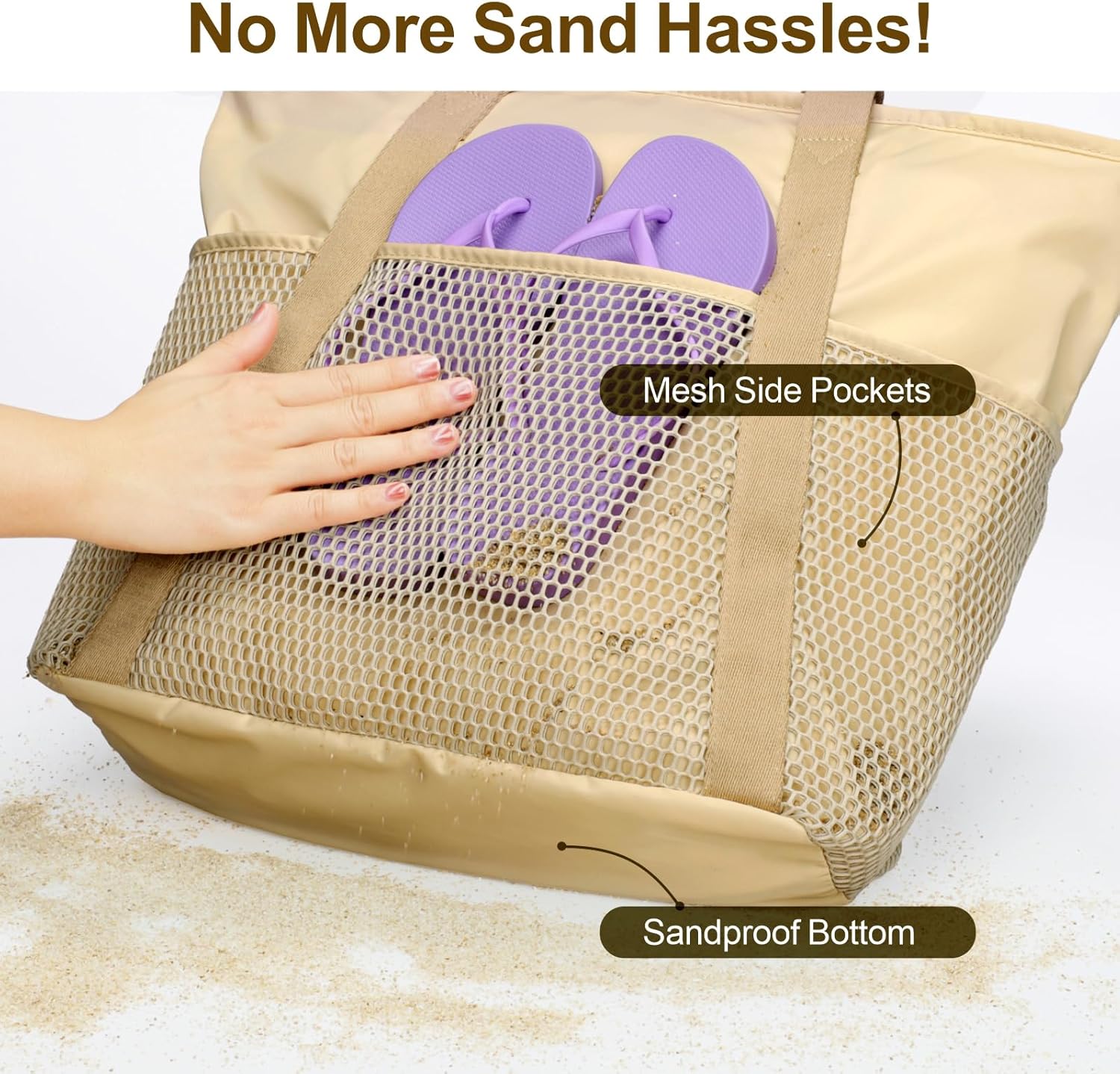 Waterproof Beach Bags for Wome - Tote Bag Beach บทวิจารณ์และราคา