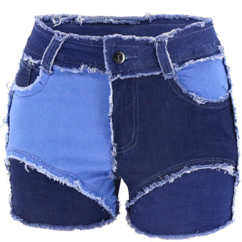 Fashion Mid-Waist Slim Fit Tor - Shorts Denim Frayed บทวิจารณ์และราคา