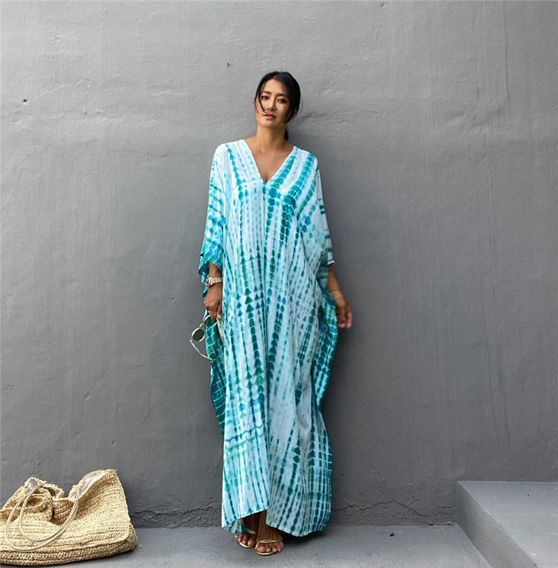 Plus Size Women Beachwear Long - Cover Up Kaftan บทวิจารณ์และราคา