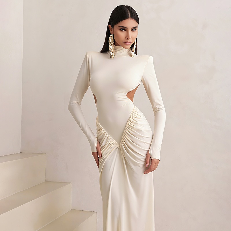 Women Backless Long Dress Turt - Maxi Dress Halter บทวิจารณ์และราคา