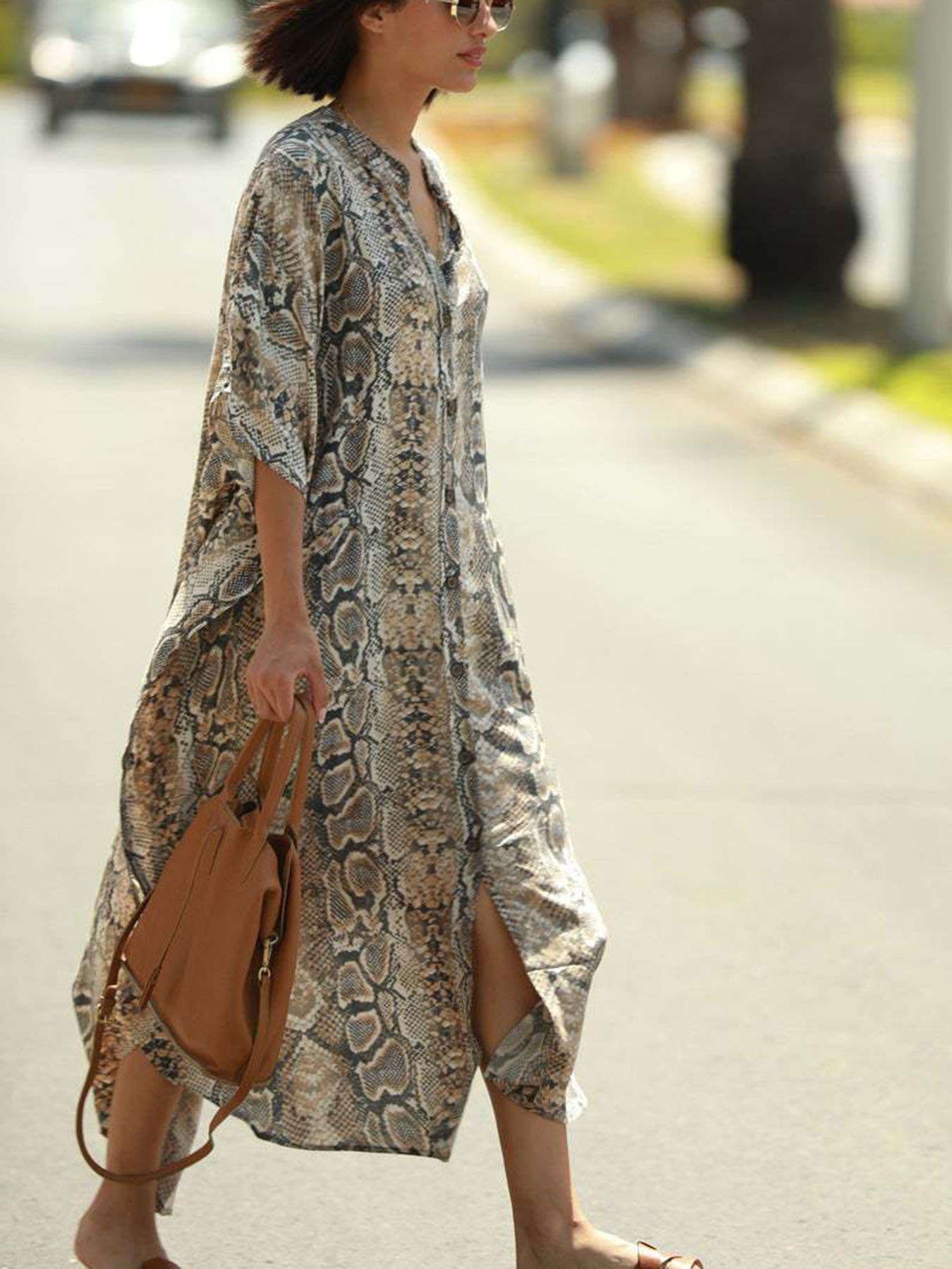 Bohemian Print Beach Cover-Up  - Cover Up Kaftan บทวิจารณ์และราคา