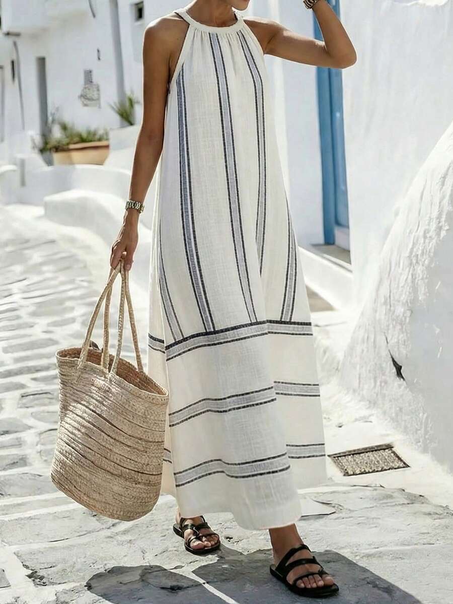 Women Sleeveless Halter Maxi D - Maxi Dress Halter บทวิจารณ์และราคา