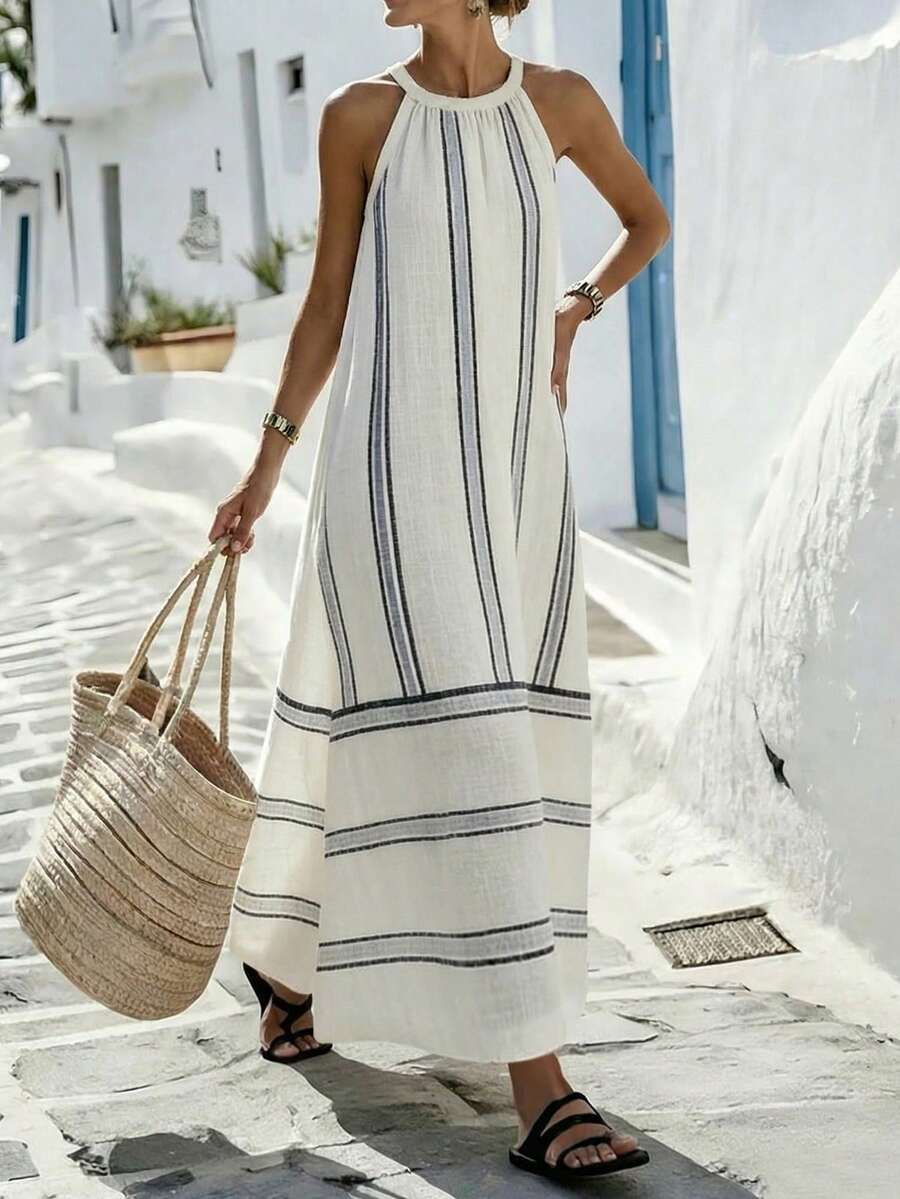 Women Sleeveless Halter Maxi D - Maxi Dress Halter บทวิจารณ์และราคา