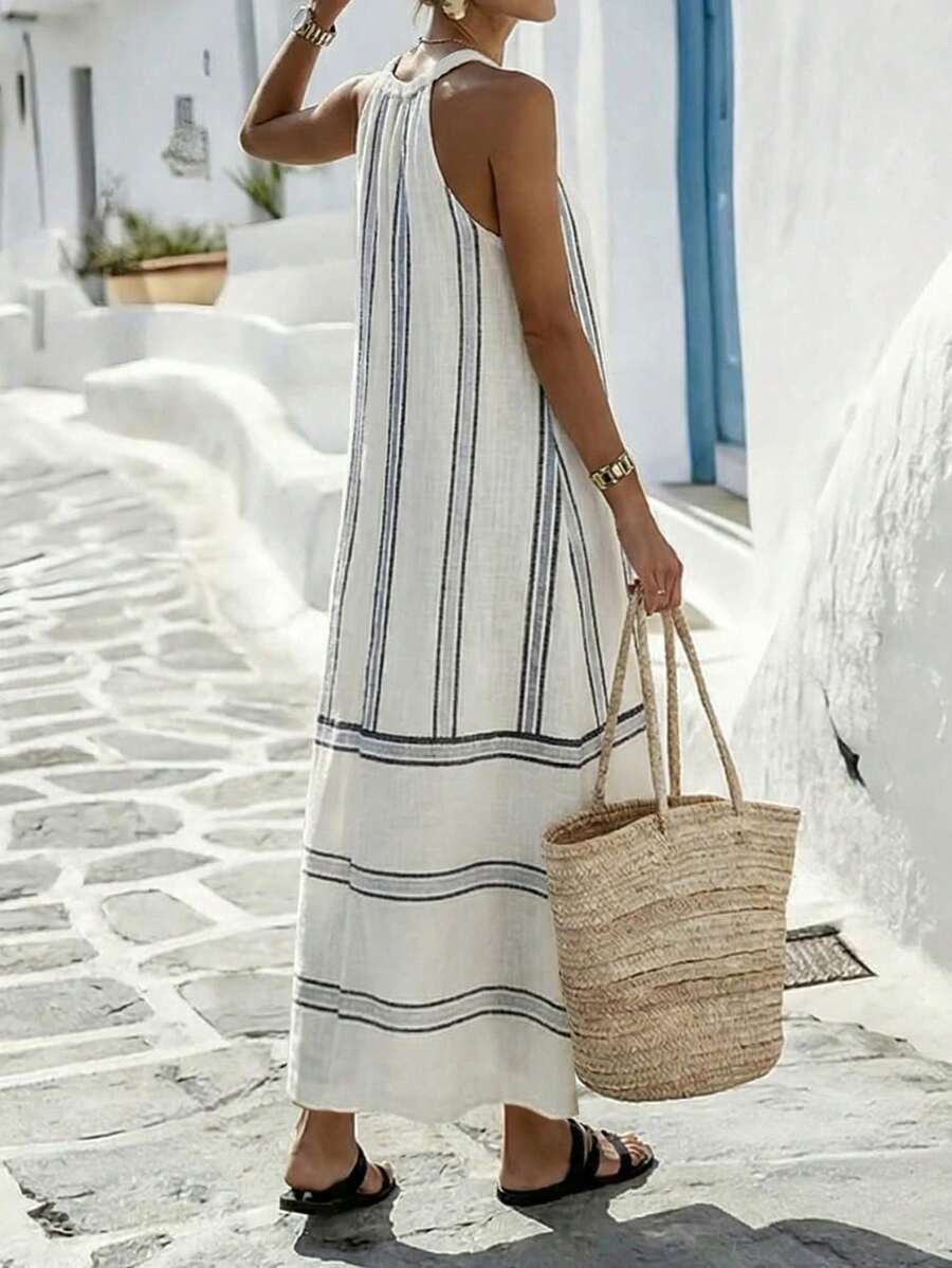 Women Sleeveless Halter Maxi D - Maxi Dress Halter บทวิจารณ์และราคา