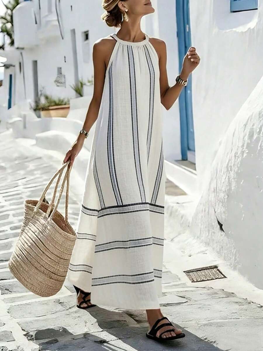 Women Sleeveless Halter Maxi D - Maxi Dress Halter บทวิจารณ์และราคา