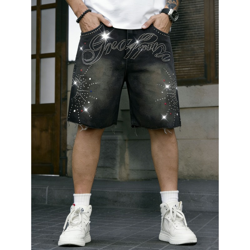 American Streetwear Men's Non- - Shorts Denim Frayed บทวิจารณ์และราคา