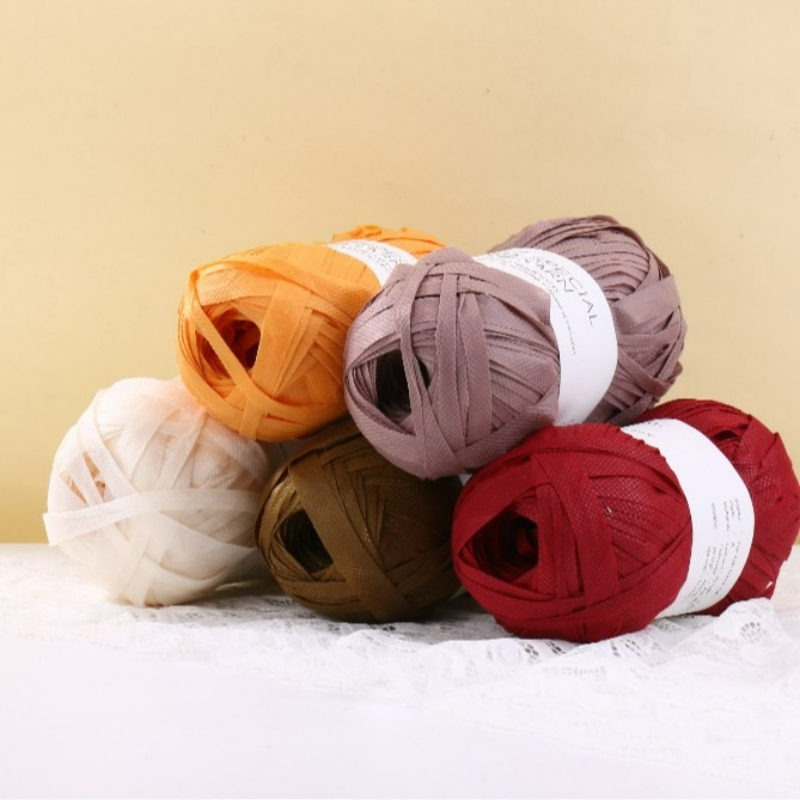 100g/pcs Raffia Flat Yarn for  - Crochet Bag Raffia บทวิจารณ์และราคา