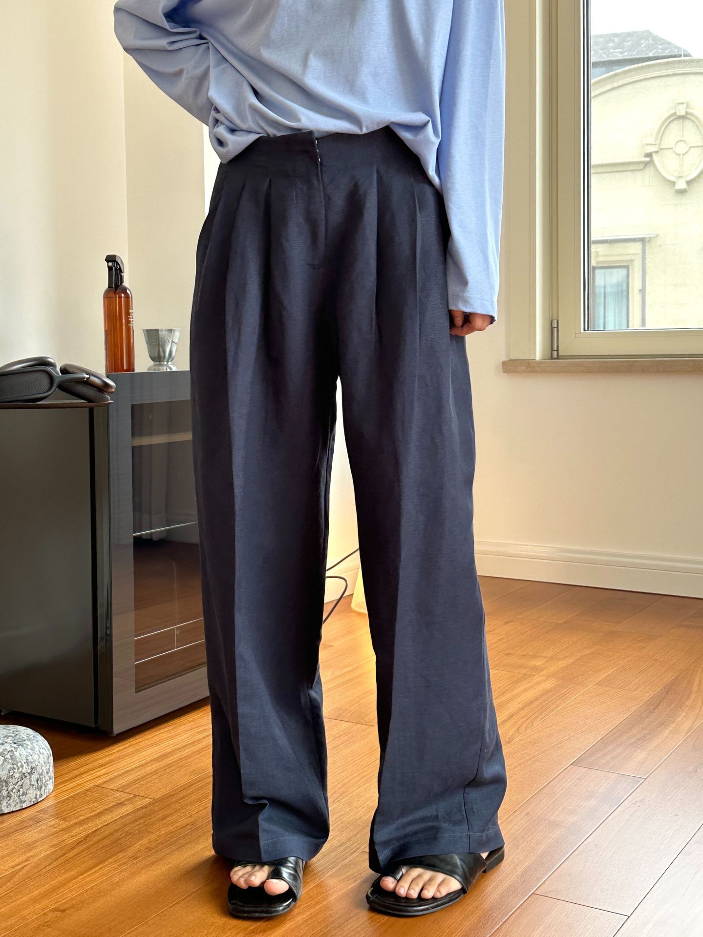 Casual Linen Wide Leg Pants Pl - Linen Pant Wide บทวิจารณ์และราคา