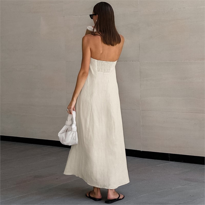 Fashion Elegant Simple Design  - Linen Dress Wrap บทวิจารณ์และราคา