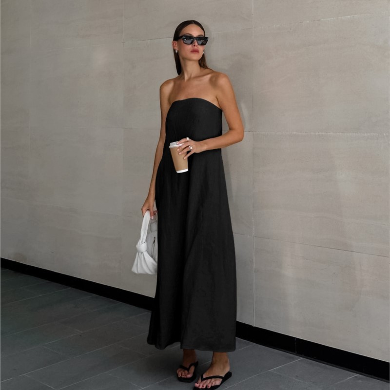 Fashion Elegant Simple Design  - Linen Dress Wrap บทวิจารณ์และราคา