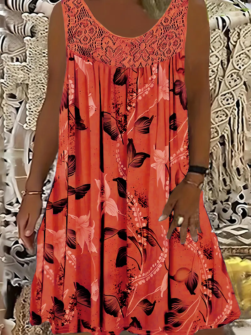 Plus size women's sleeveless r - Romper Floral Print บทวิจารณ์และราคา