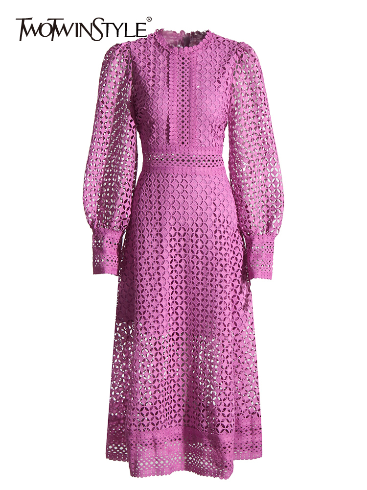 TWOTWINSTYLE Embroidery Cut Ou - Linen Dress Wrap บทวิจารณ์และราคา