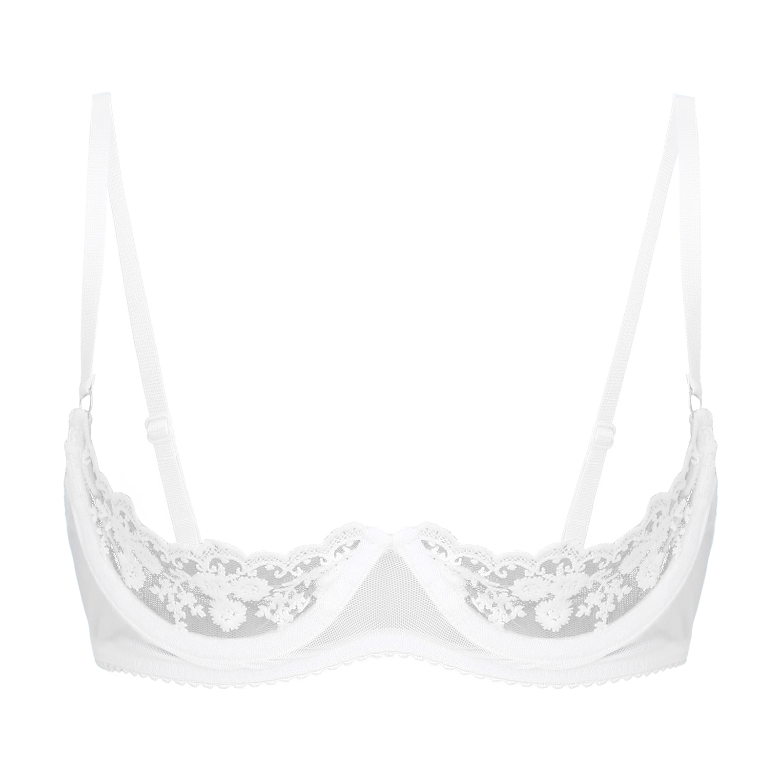 Women's Floral Lace Quarter Cu - Bralette Triangle Set บทวิจารณ์และราคา