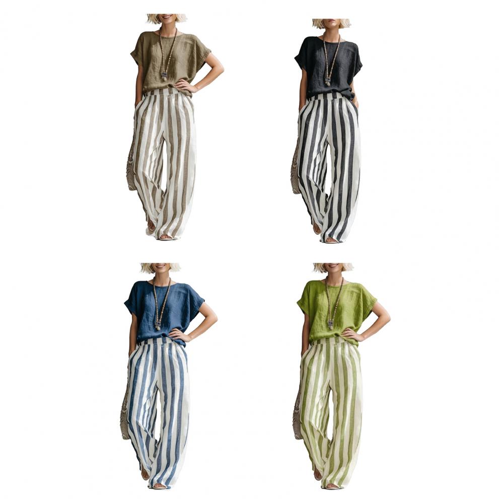 Casual Cotton Linen 2 Piece Se - Linen Pant Wide บทวิจารณ์และราคา