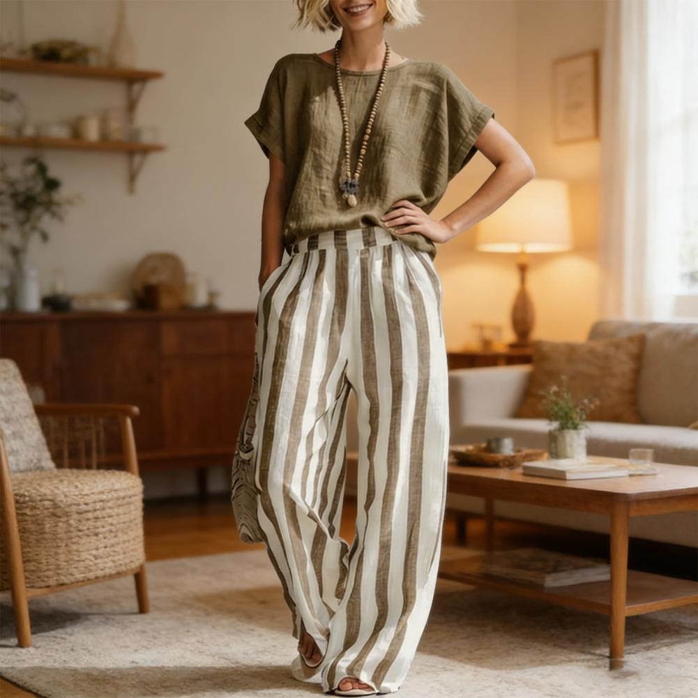 Casual Cotton Linen 2 Piece Se - Linen Pant Wide บทวิจารณ์และราคา