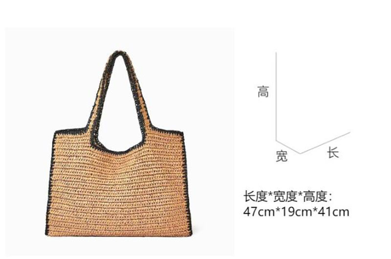 Straw Woven Tote Bags for Wome - Crochet Bag Raffia บทวิจารณ์และราคา