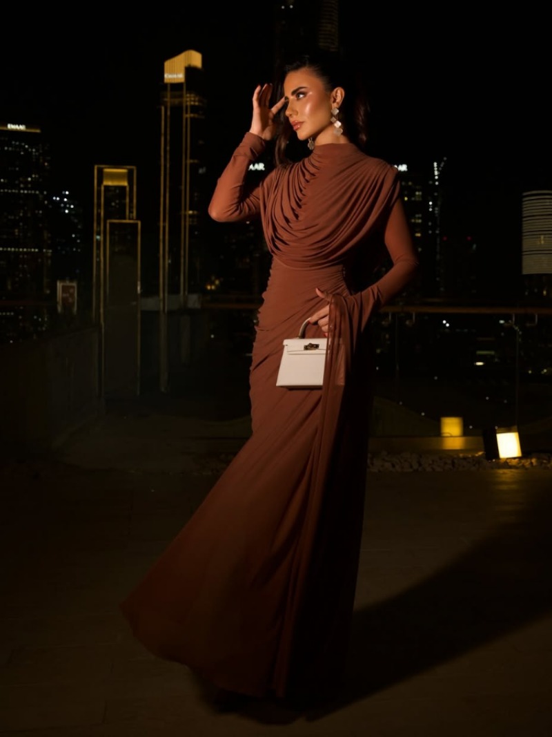 Solid Draped Neckline Long Dre - Linen Dress Wrap บทวิจารณ์และราคา