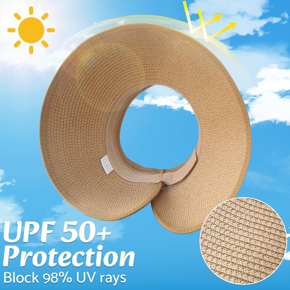 Women Wide Brim Straw Beach Ha - Hat Floppy Wide บทวิจารณ์และราคา