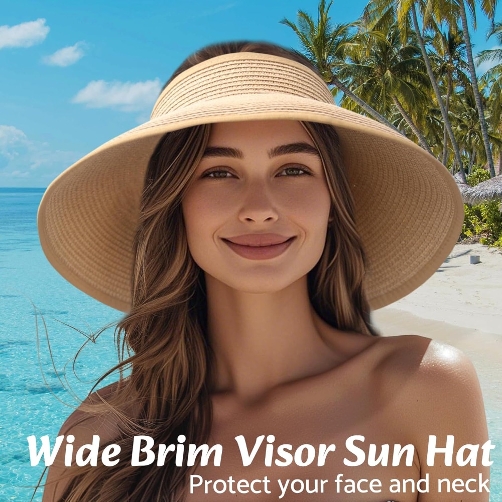 Women Wide Brim Straw Beach Ha - Hat Floppy Wide บทวิจารณ์และราคา
