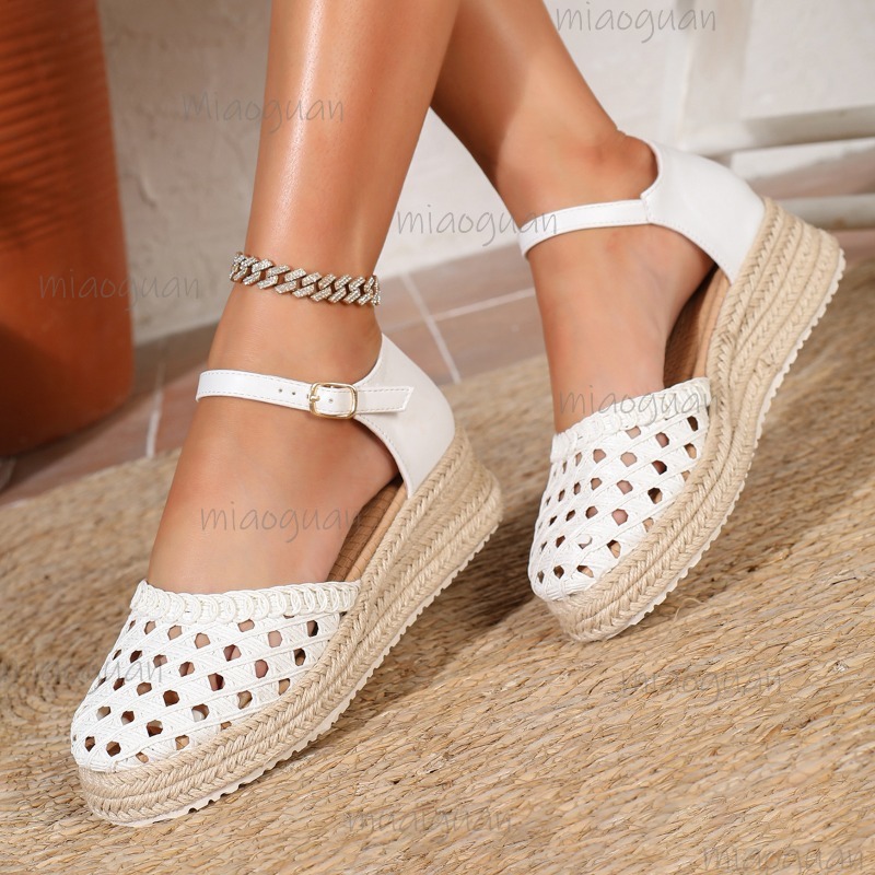 Boho Women's Hollow Out Woven  - Wedge Espadrille Women บทวิจารณ์และราคา