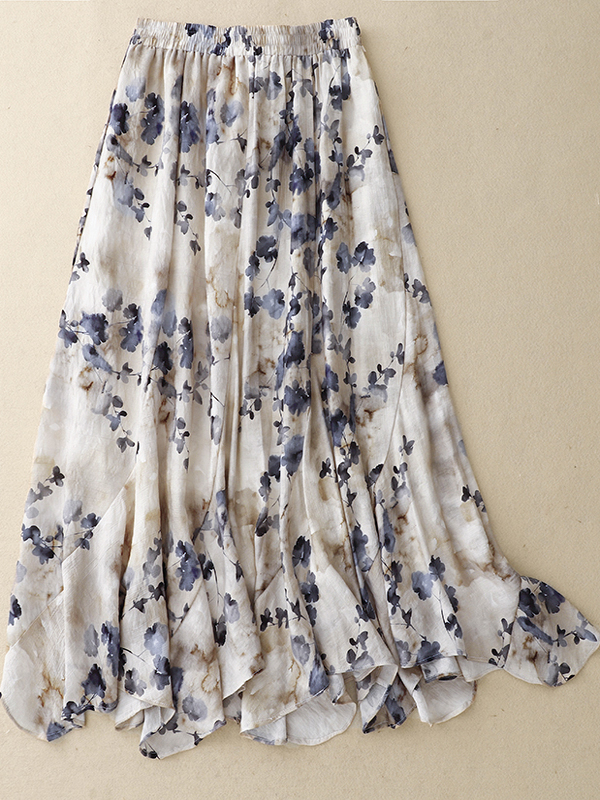 Floral A-Line Skirt Women's El - Midi Skirt Floral บทวิจารณ์และราคา