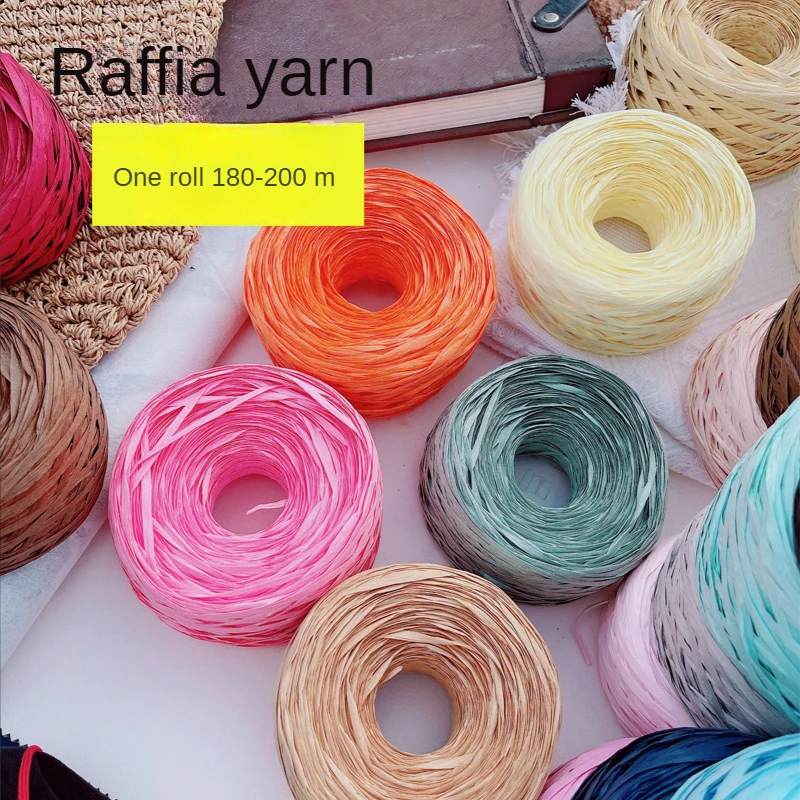 180m raffia Yarn paper Grass f - Crochet Bag Raffia บทวิจารณ์และราคา