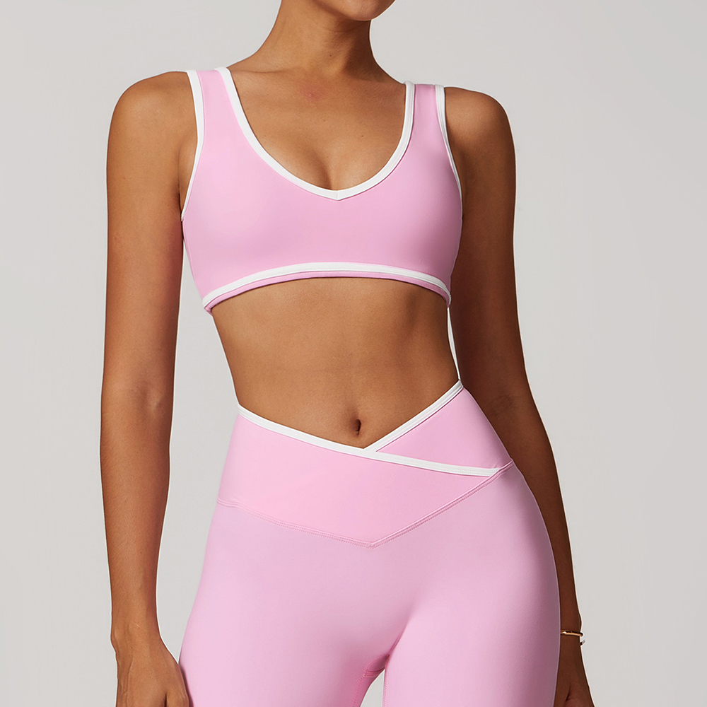 V-Neck Sports Bra Women Top Pu - Crop Top Crochet บทวิจารณ์และราคา