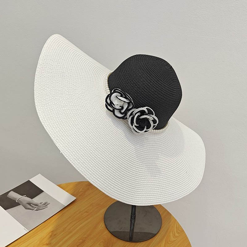 Two Tones Wide Brim Summer Hat - Hat Floppy Wide บทวิจารณ์และราคา