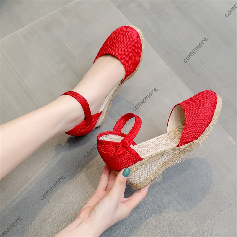 Comemore Sandals High Heel Sum - Wedge Espadrille Women บทวิจารณ์และราคา