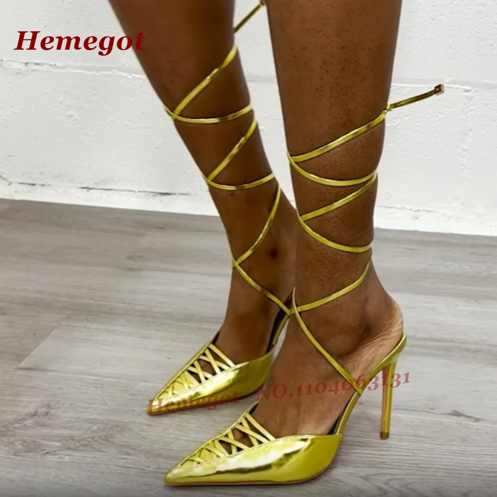 Patent Leather Cut Out Sandals - Sandal Strappy Heeled บทวิจารณ์และราคา