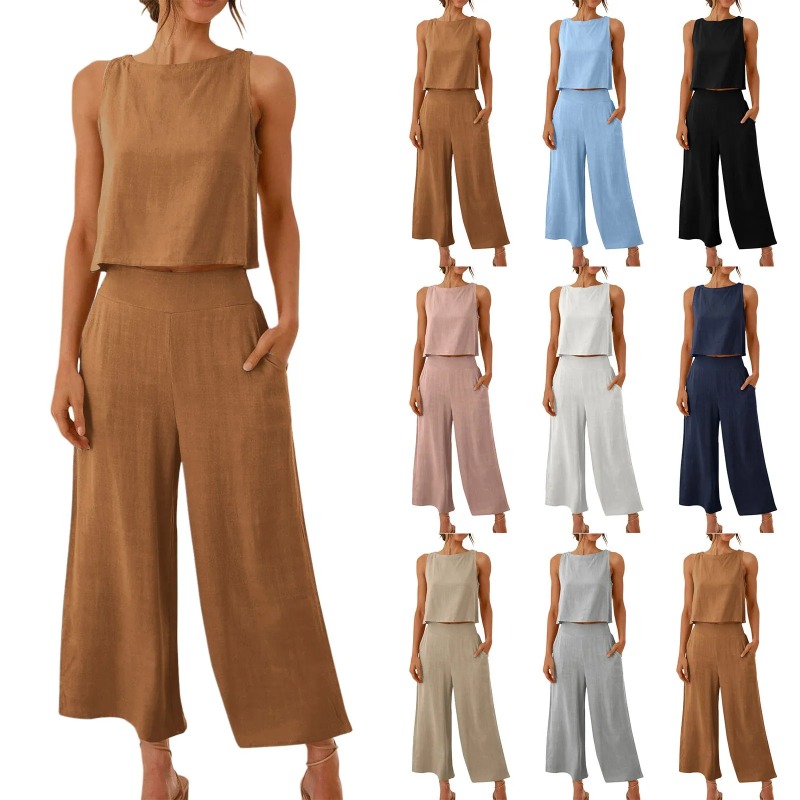 2025 New Summer Tops Cotton Li - Linen Pant Wide บทวิจารณ์และราคา