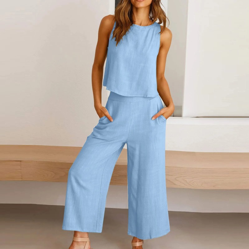 2025 New Summer Tops Cotton Li - Linen Pant Wide บทวิจารณ์และราคา