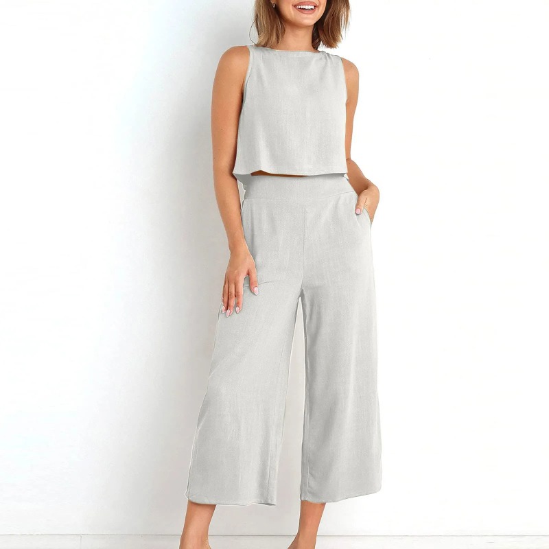 2025 New Summer Tops Cotton Li - Linen Pant Wide บทวิจารณ์และราคา