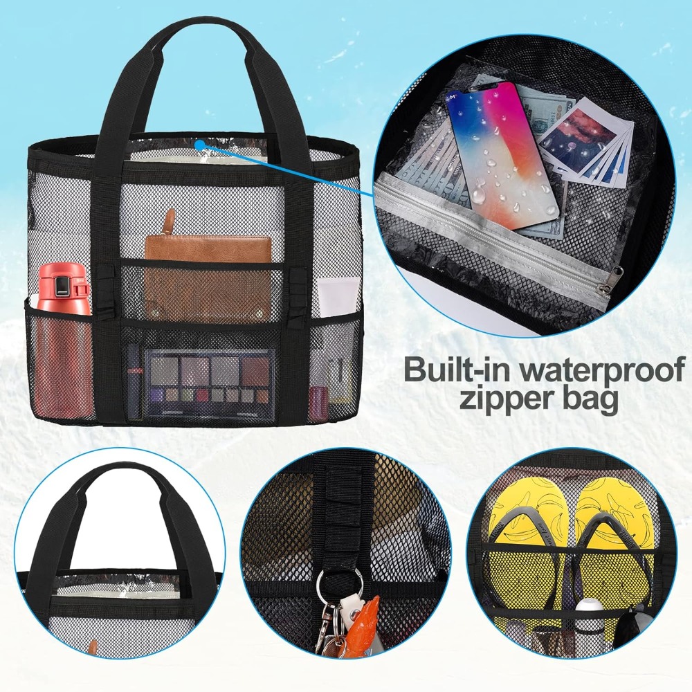 Women's Mesh Beach Bag - Water - Tote Bag Beach บทวิจารณ์และราคา