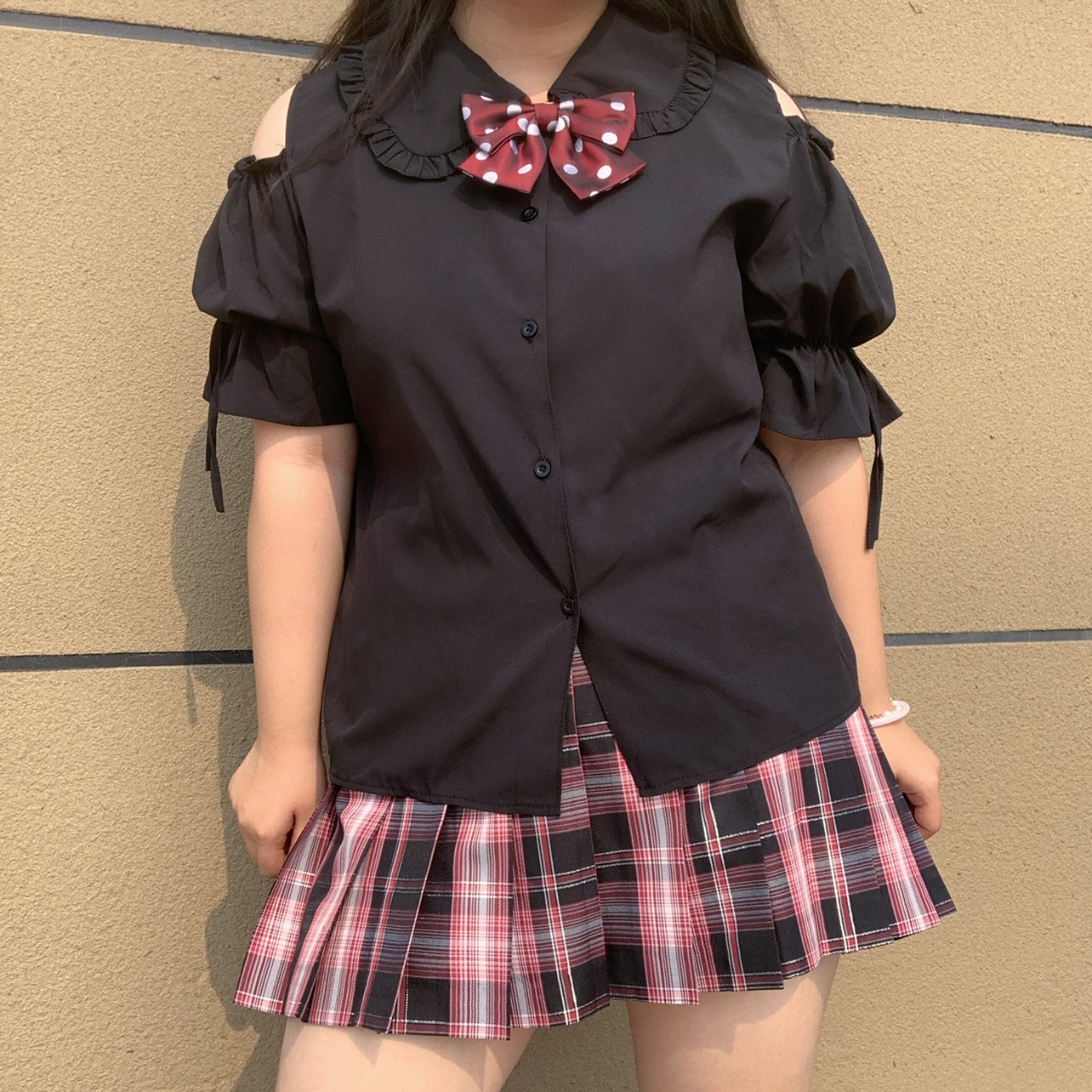 Large Size Jk Uniform Off-the- - Blouse Off Shoulder บทวิจารณ์และราคา