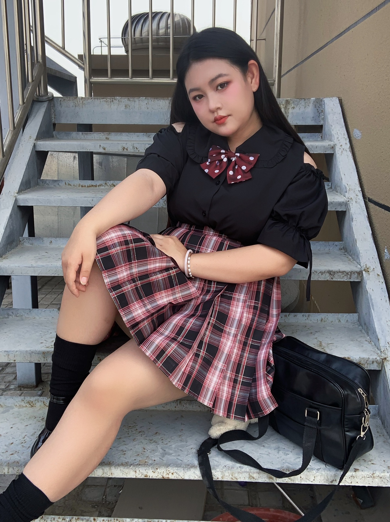 Large Size Jk Uniform Off-the- - Blouse Off Shoulder บทวิจารณ์และราคา