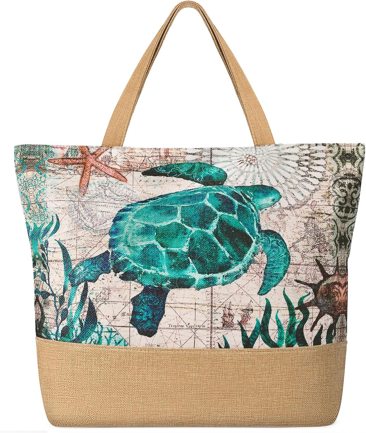 Large Beach Bag for Women with - Tote Bag Beach บทวิจารณ์และราคา