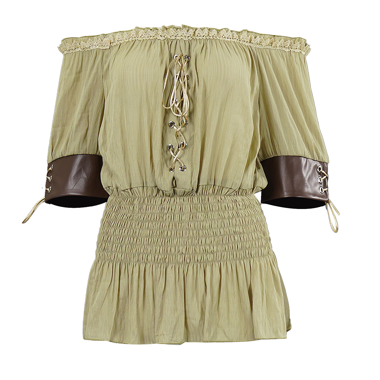 Women's Renaissance Pirate Blo - Blouse Off Shoulder บทวิจารณ์และราคา