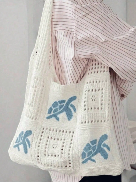 1Pc Sea Turtle Crochet Hollow  - Tote Bag Beach บทวิจารณ์และราคา