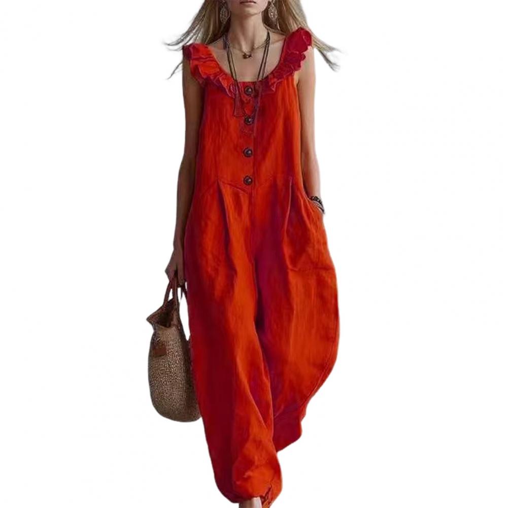 Relaxed Fit Romper Women Women - Jumpsuit Linen Relaxed บทวิจารณ์และราคา