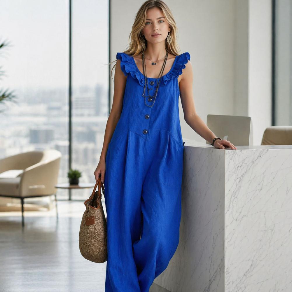 Relaxed Fit Romper Women Women - Jumpsuit Linen Relaxed บทวิจารณ์และราคา