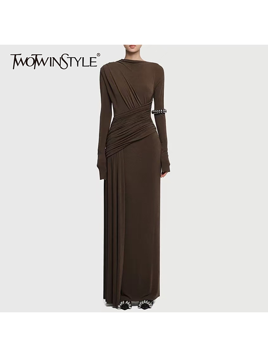 TWOTWINSTYLE Solid Slimming Dr - Linen Dress Wrap บทวิจารณ์และราคา