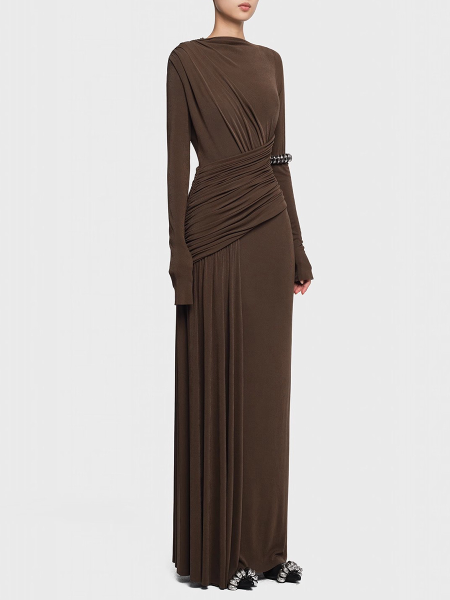 TWOTWINSTYLE Solid Slimming Dr - Linen Dress Wrap บทวิจารณ์และราคา