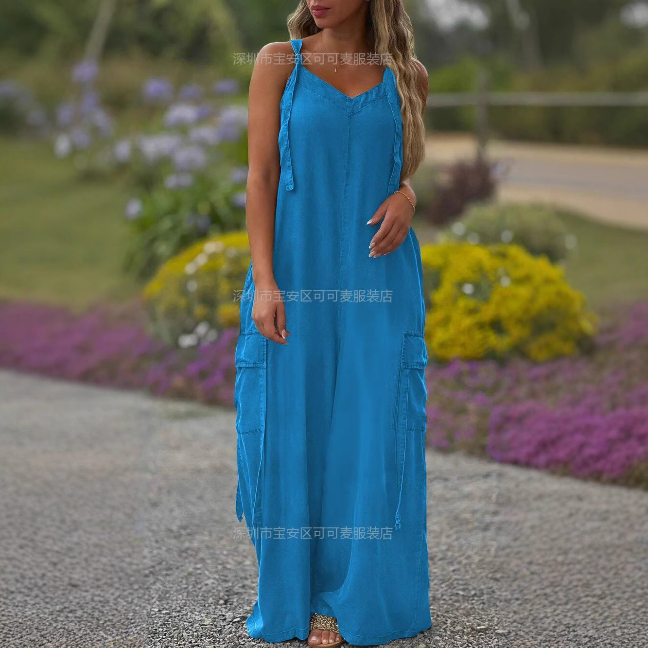 Loose Summer Jumpsuit Casual L - Jumpsuit Linen Relaxed บทวิจารณ์และราคา